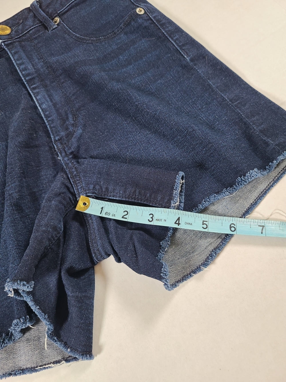American Eagle Outfitters Dark Blue Denim Stretch Raw Hem Womens Shorts 8 - Picture 8 of 10